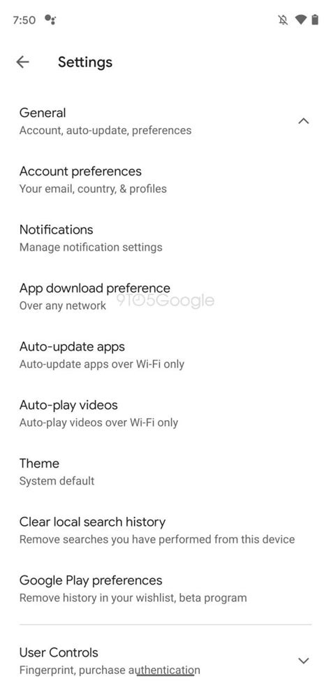 Google Play Store for Android preps new settings page - 9to5Google