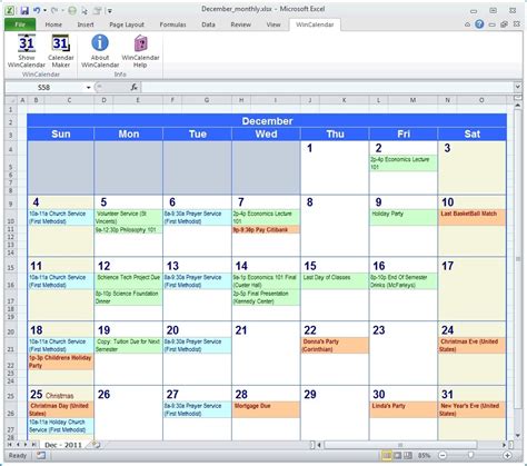 Calendar In Excel Template - Customize and Print