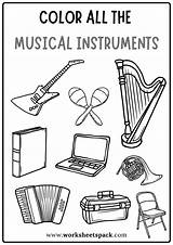 Musical Instruments Coloring Pages Free PDF  Worksheetspack sketch template