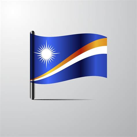 Marshall Islands waving Shiny Flag design vector 14387245 Vector Art at Vecteezy