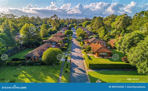 Aerial View of Houses in a Residential Area Stock Photo - Image of ...