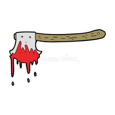 Cartoon bloody axe stock vector. Illustration of doodle - 37015220