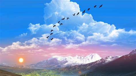 Wallpaper Birds and Clouds - WallpaperSafari