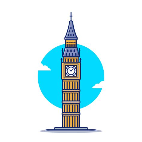 Big Ben Cartoon Vector Icon Illustration. Famous Building Traveling ...