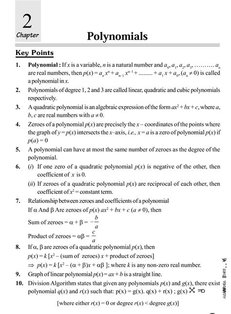 Class 10 Maths Notes for Polynomials | Math notes, Study flashcards, Polynomials