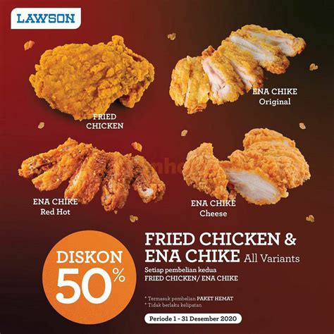 LAWSON Promo Diskon 50% untuk Fried Chicken & Ena Chike All Varian ...