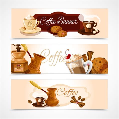 Coffee banners horizontal 442499 Vector Art at Vecteezy