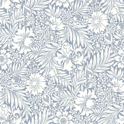 PSW1443RL | Wedgewood Blue Modern Acanthus Peel & Stick Wallpaper