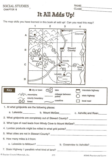 Free Printable Map Reading Skills Worksheets