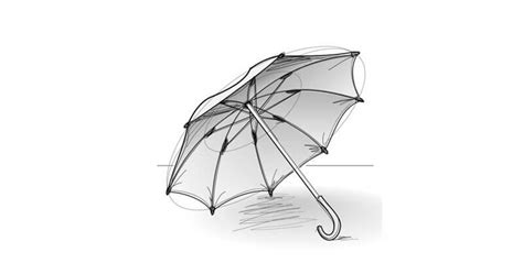 How to draw an umbrella step-by-step drawing tutorial