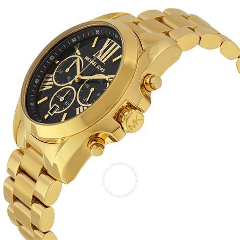 Michael Kors Mid-Size Bradshaw Chronograph Black Dial Gold-tone Ladies Watch MK5739 - Bradshaw ...