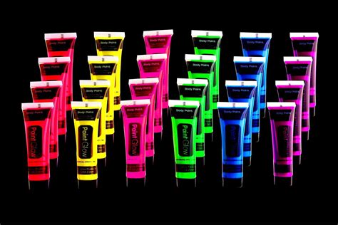 Amazon.com : Black Light Neon Face and Body Paint Glow in the Dark Paint Halloween Blacklight ...