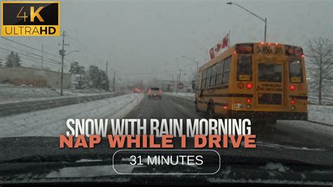 Snow mixed with Rain on a Winter morning - 31 minutes - Nap or Relax ...