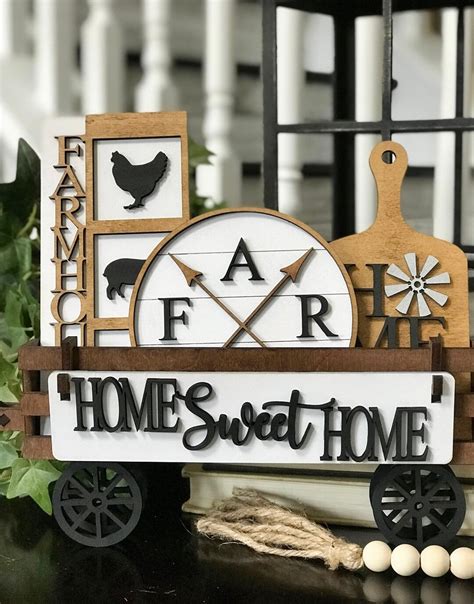 Farm House Interchangeable Wagon Decor / Home Sweet Home / - Etsy