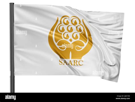 SAARC South Asian Association for Regional Cooperation flag waving in ...