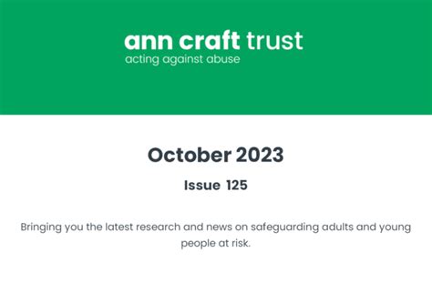 Ann Craft Trust Safeguarding Adults Bulletin - Issue 125, October 2023 ...