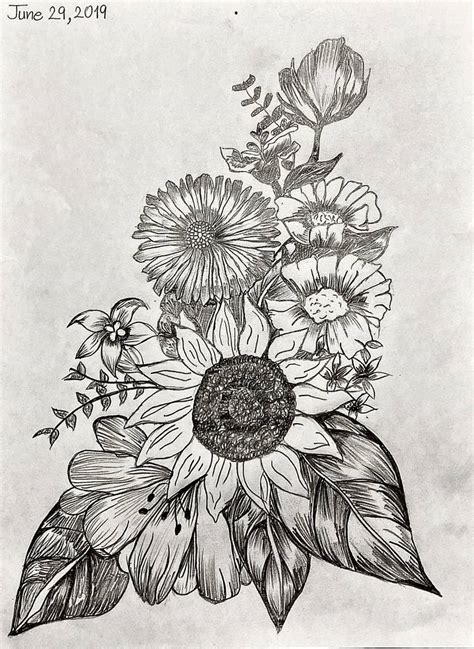 Flowers Drawing by Supreet Kaur | Saatchi Art