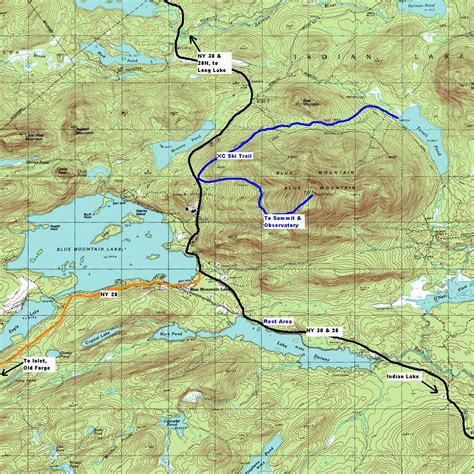 NY Route 30: The Adirondack Trail: Blue Mountain Lake Area Topographic Map