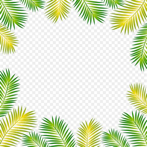 Tropical Leaves Border Vector Art PNG, Tropical Leaf Leaves Vector Frame And Border, Fern ...