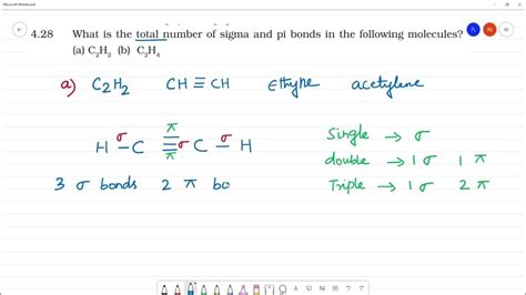 What is the total number of sigma and pi bonds in the following ...