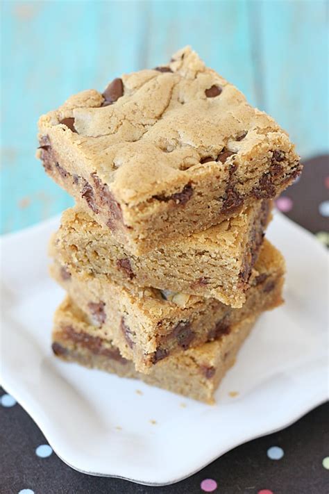 Peanut Butter Cookie Bars - Glorious Treats