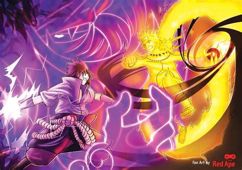 Manga - Artist: Naruto bijuu mode & Killer bee bijuu mode vs. Sasuke susanoo mode & Madara