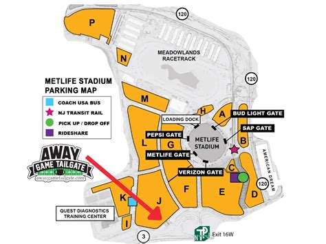 Metlife Stadium Concert Parking Lot Map - Away Game Tailgate