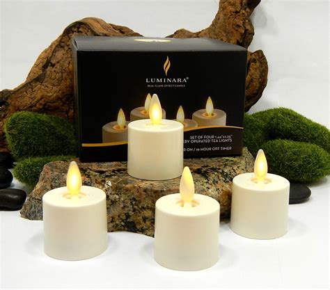 Luminara Tea Lights Battery Operated Flameless Candles Ivory: 4 Piece ...