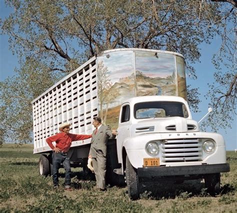 1948-50 Ford tractor trailer truck - colorized period photo | Classic chevy trucks, Ford ...