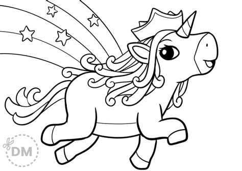 Beautiful Princess Unicorn Coloring Page - diy-magazine.com