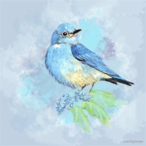 "Watercolor Bluebird Blue Bird Art" by countrymouse | Redbubble