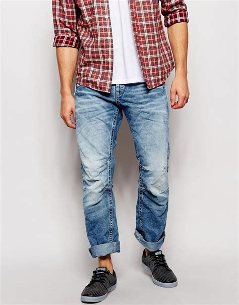 Lyst - Jack & Jones Loose Fit Jeans With Panels in Blue for Men