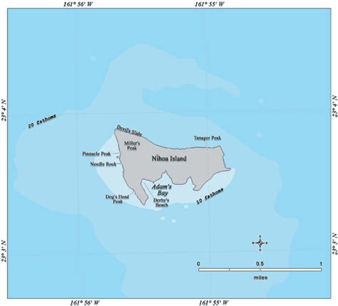 Nihoa Island Tourist Map - Hawaii • mappery