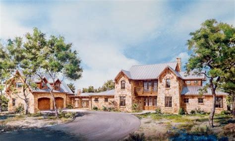 Plan 46008HC: Unique Hill Country Home Plan | Stone house plans, Hill ...