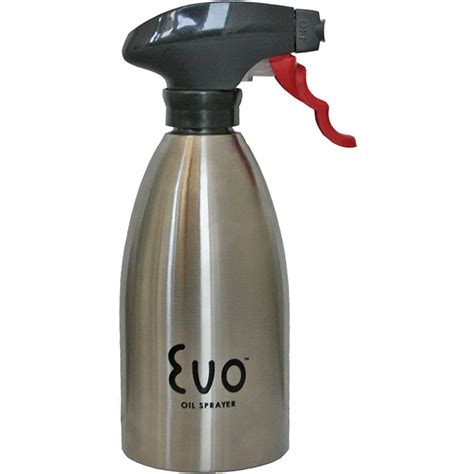 Evo Oil Sprayer Bottle, Non-Aerosol for Olive Oil and Cooking Oils, 18/8 Stainless Steel, 16 ...