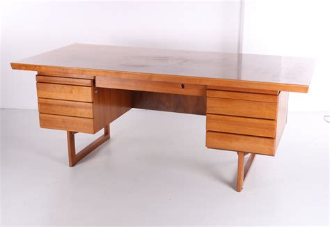 Large wooden desk with drawers, 1970s | #163404