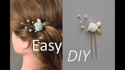 Hair Pin with Flower Hair Accessory Bobby Pin - Easy DIY Tutorial | Hair accessories tutorial ...