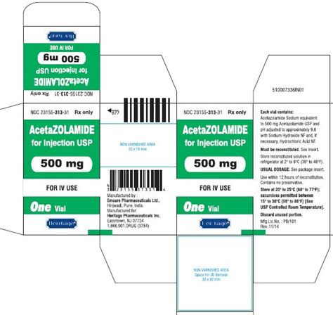 Acetazolamide - FDA prescribing information, side effects and uses