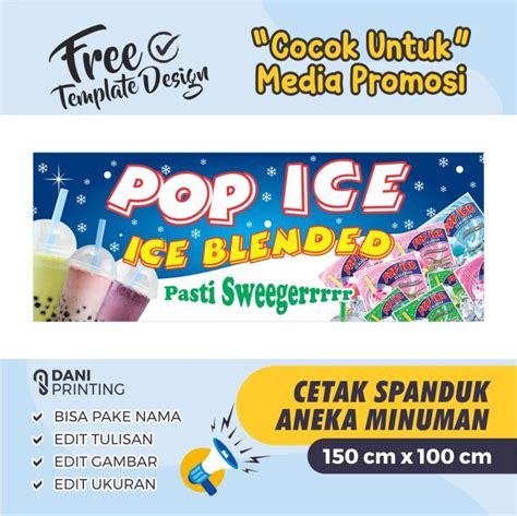 Banner Spanduk POP ICE 160CM X 60cm BISA DI EDIT | Lazada Indonesia