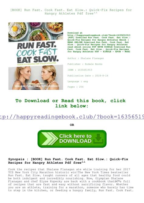 PPT - [BOOK] Run Fast. Cook Fast. Eat Slow. Quick-Fix Recipes for Hangry Athletes Pdf PowerPoint ...