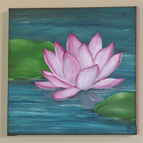 Lotus Flower - Acrylic on Canvas | Flower art painting, Lotus flower painting, Lotus flower art