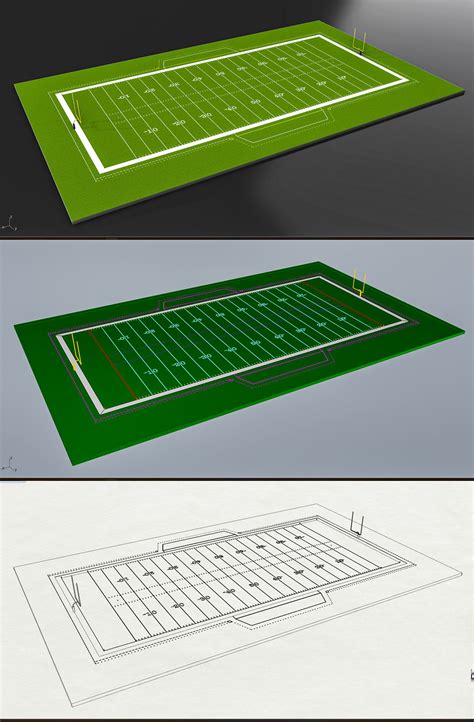 3D model American Football Field-NFL version VR / AR / low-poly | CGTrader