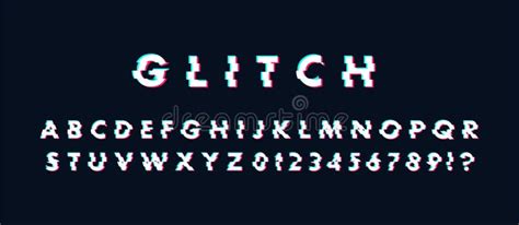 Font in Glitch Abstract Modern Style Art Background. Vector Stock ...