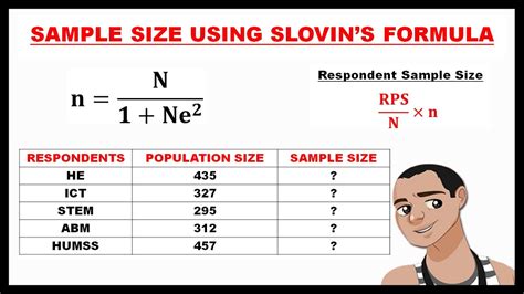 THE SLOVIN'S FORMULA || COMPUTING THE SAMPLE SIZE OF STRATIFIED RANDOM SAMPLING - YouTube