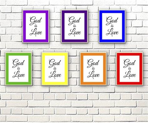 God is Love Set of 7 posters 8x10 Wall Art decor Rainbow | Etsy