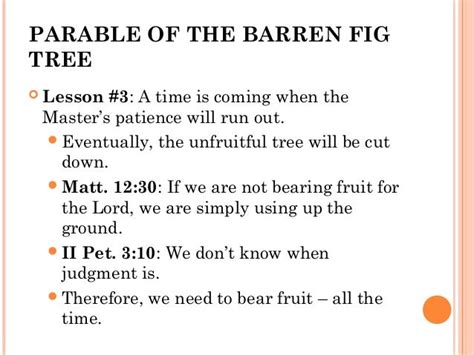 The Parable of the Barren Fig Tree