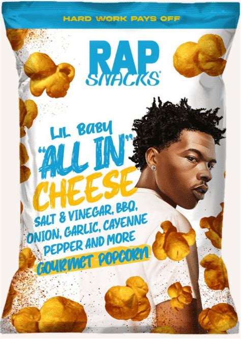 Rap Snacks 6 Bags of Lil Baby All In Cheese Popcorn 2.5oz / bag - Walmart.com