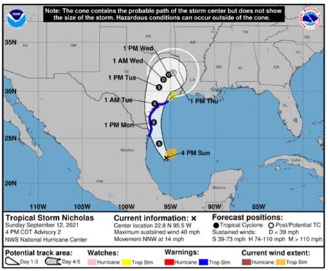 Update for Tropical Storm Nicholas