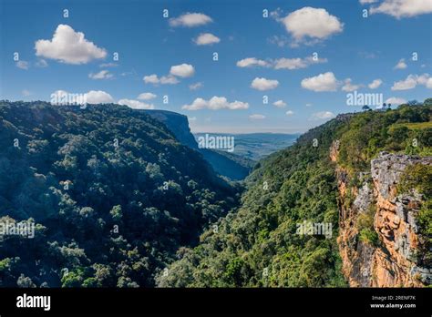 Graskop Gorge, recreation area with a glass lift descending into a ...