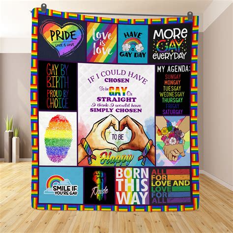 LGBT Rainbow Bedding Quilt LGBT Love Pride Quilt Blanket | Etsy